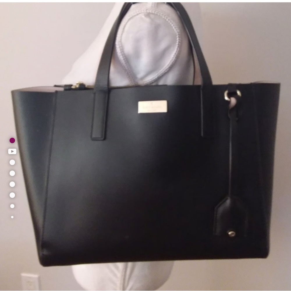 Kate Spade Black Structured Tote Bag